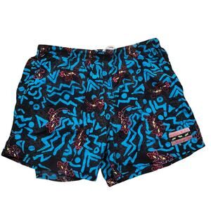 Gecko Hawaii Swim Trunks Mens XL 80s 90s Neon Abstract Geometric Swim Shorts